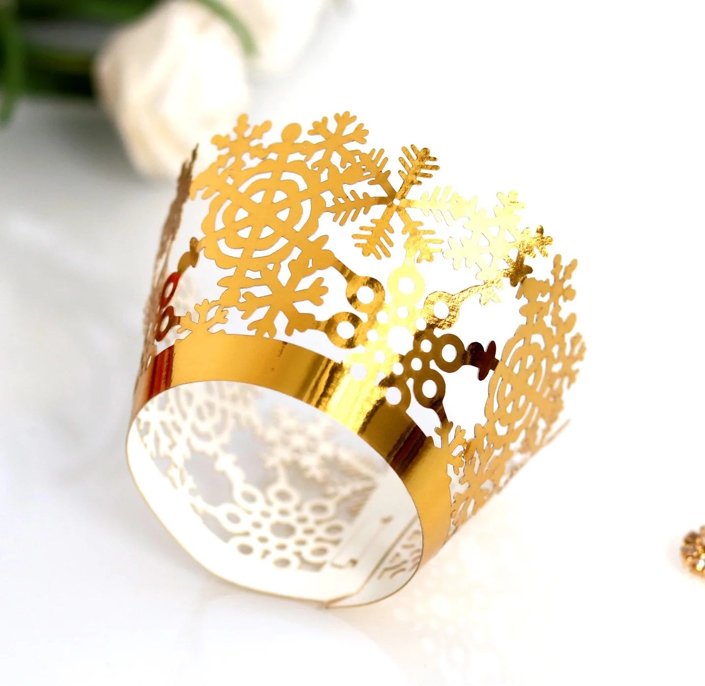 5*5*8CM Snowflake Design Baking Paper Cups For Cakes/Disposable Cup Cake Papers/Cup Cake Mould Paper