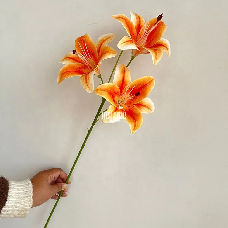 MSFAME Wholesale Price White Lily Of The Valley Artificial Flowers Real Touch 3D Flower