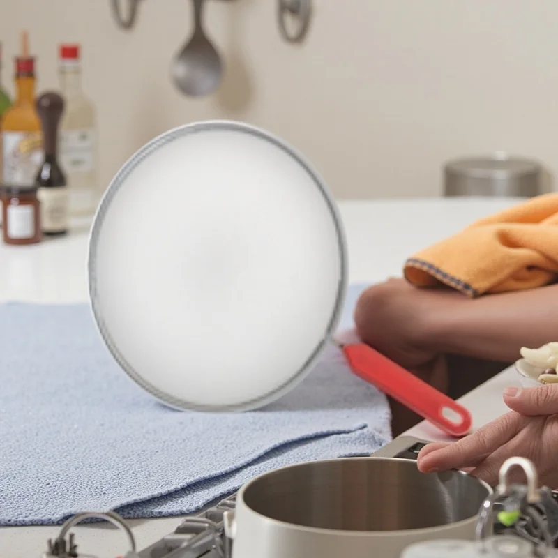 Stainless Steel Splash Guard with Handle - Grease Splatter Screen Fry Cover Oil Prevention Lid for Cooking