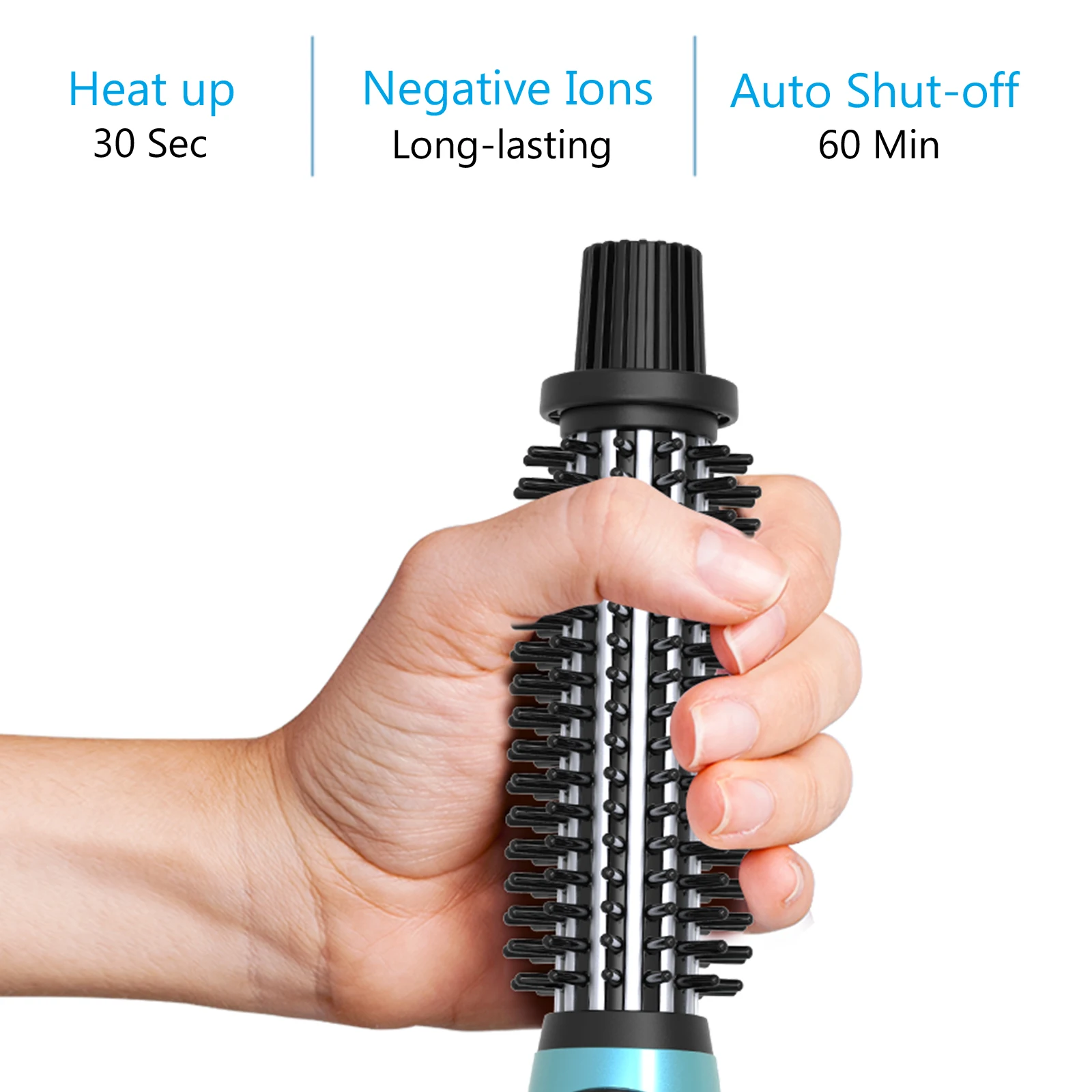 Alure Heated Styling Brush Ionic Hair Curler with Anti-Scald Nylon Bristles, Electric Curl Wand for All Hair Types, Curling Iron