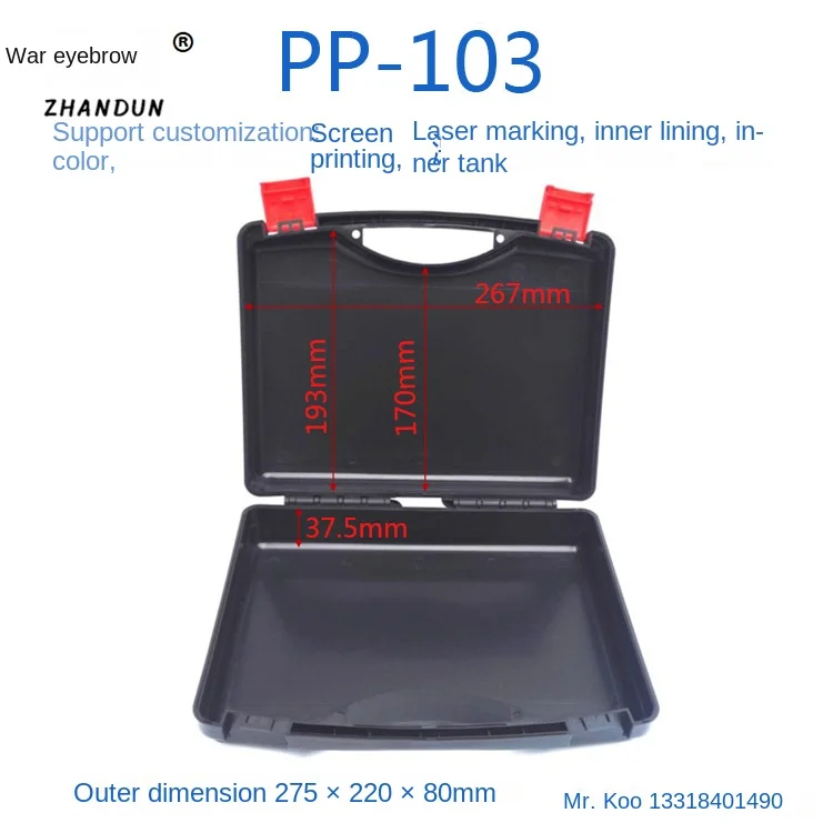 Portable PP Plastic Toolbox for Car Flashlight & Hardware Spare Parts & Toy Instrument Case ODM Customization Supported