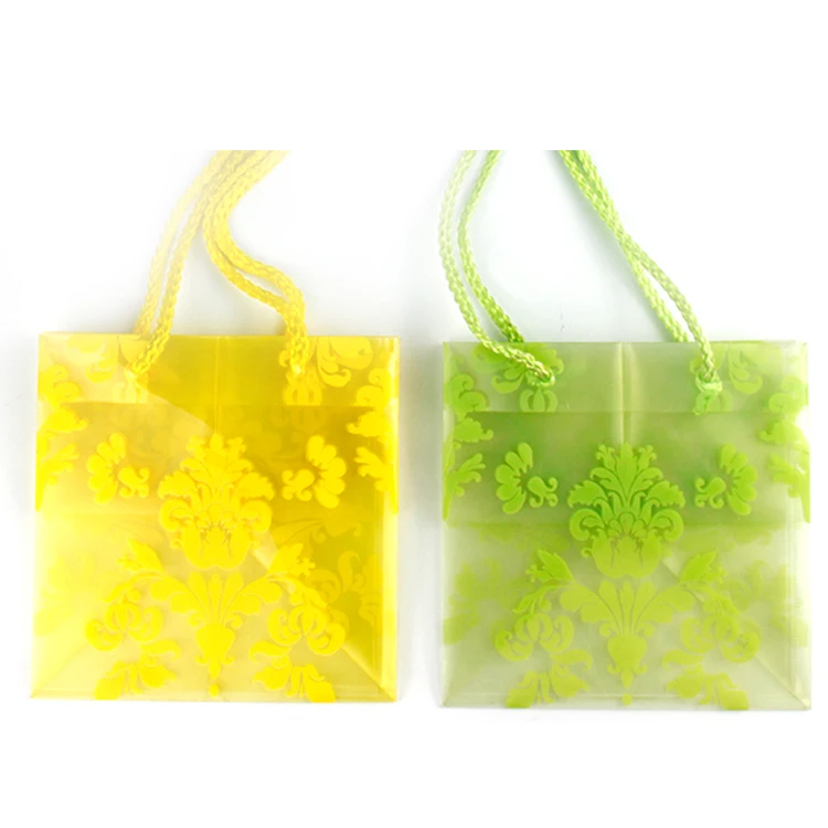 Hanging rope printed plastic flower sleeve packaging bag for boutique shop