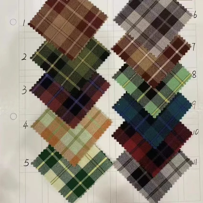 Jiexingtextile, оптовая продажа, хлопчатобумажная полиэфирная пряжа, окрашенная клетчатая ткань для мужских рубашек и шорт
