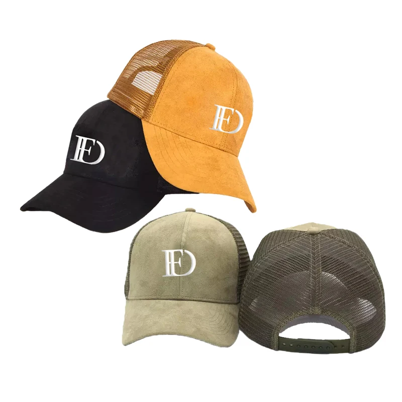 ODM OEM 6 Panel Embroidery Breathable Suede Mesh Wholesale Sports Outdoor Travel Trucker Hat