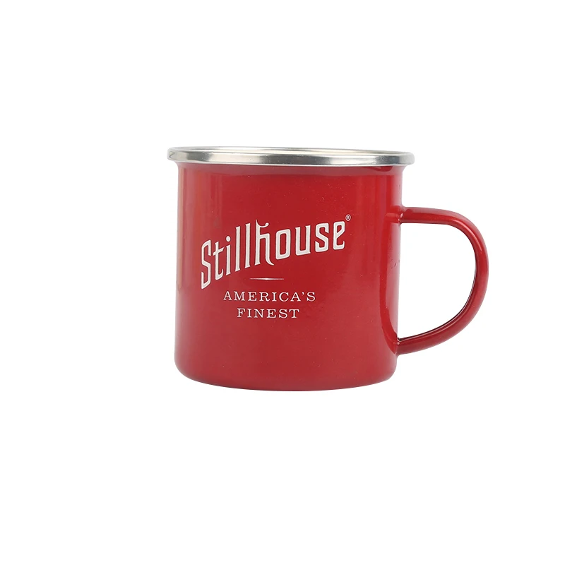 350 мл S/S обод сублимационная маленькая эмалированная Кружка 8 см эмаль с красной ручкой кружка