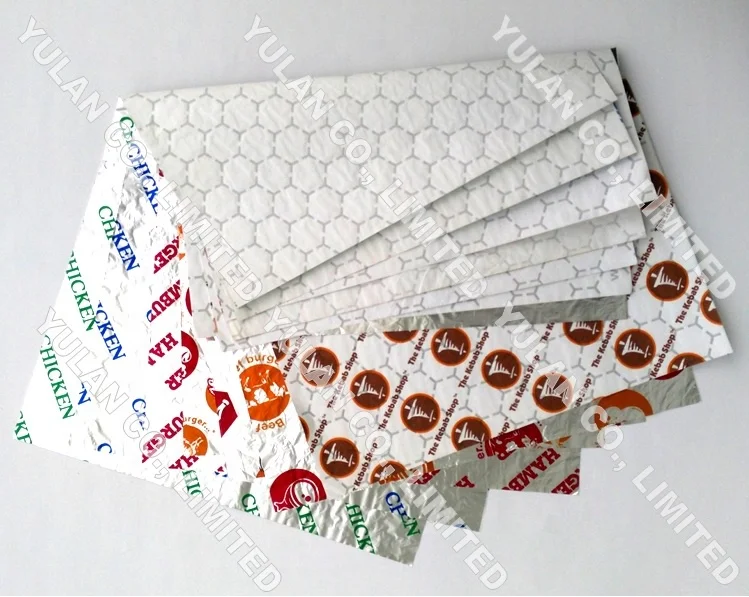 Yulan Restaurant Oil Proof Aluminum Foil Honeycomb Paper Wrapping Kraft Paper Food Grade Burger Paper
