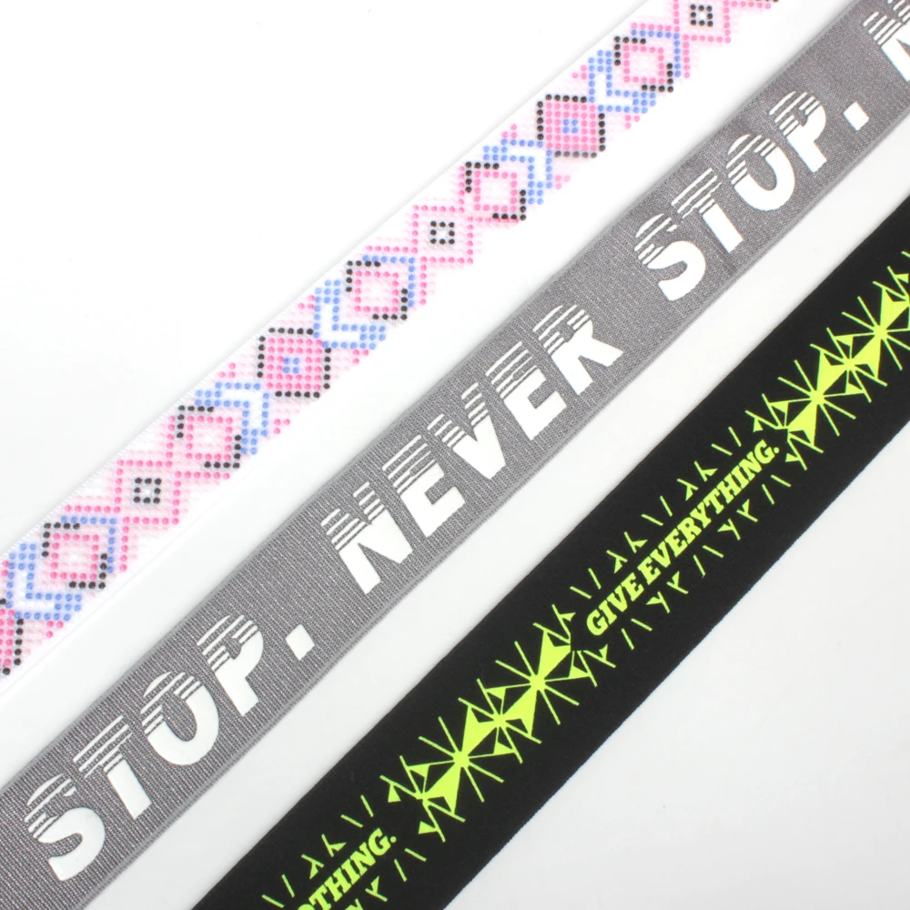 XYX Elastic Waist Band Polyester Print Nylon Logo Customized Custom Color Pattern Printed Webbing For Print