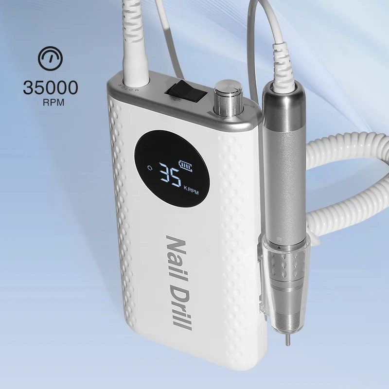 Beauty salon new e file nail drill machine 35000rpm rechargeable electric nail drill