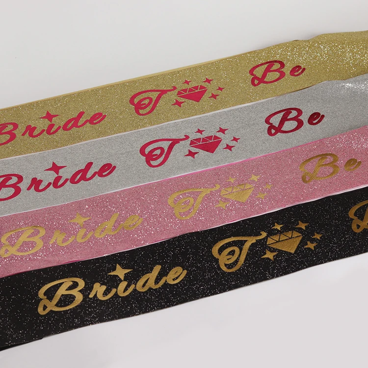 Розово-розовый/золотистый Блестящий Пояс для девичника/пояс для невесты для украшения вечеринки
