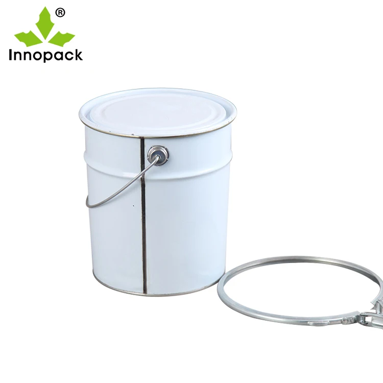 Round Metal Tinplate Pail Empty Bucket with Ring Lock 10-30L
