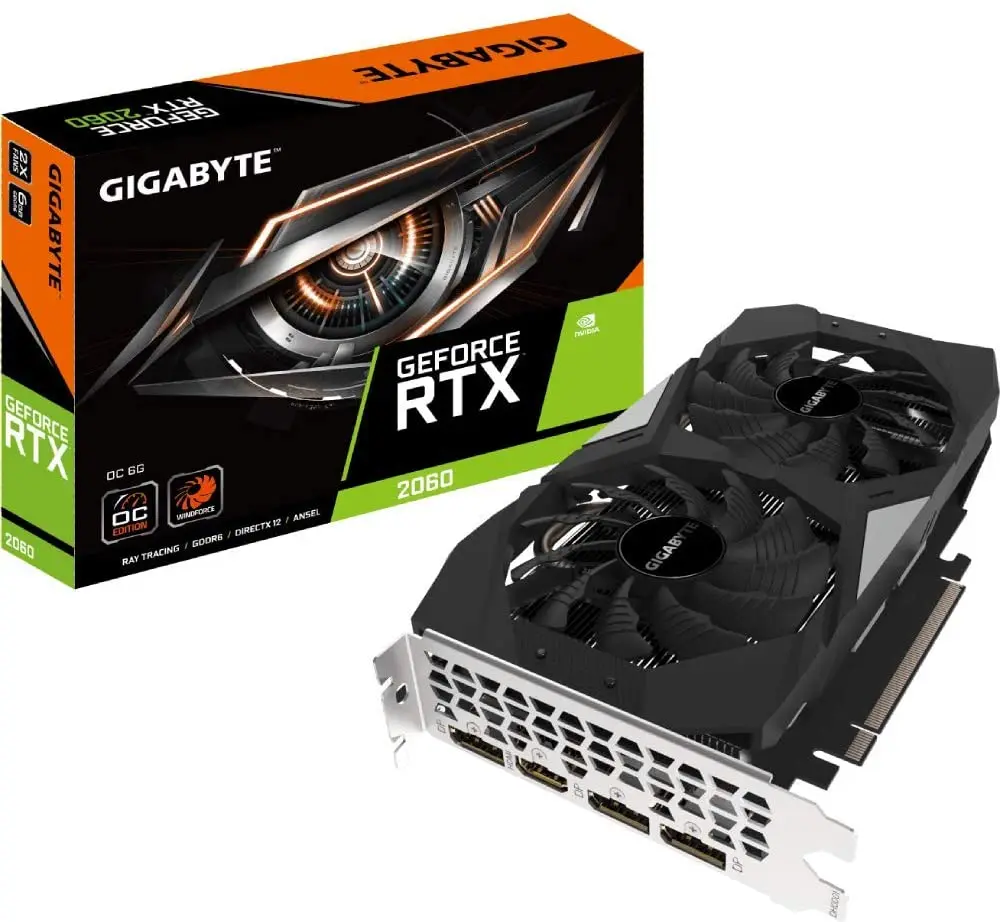 
Видеокарта GIGABYTE GeForce RTX2060 OC 6 ГБ GDDR6, 192 бит, 2X игровая графическая карта RTX 2060 OC 6G, видеокарта в наличии 