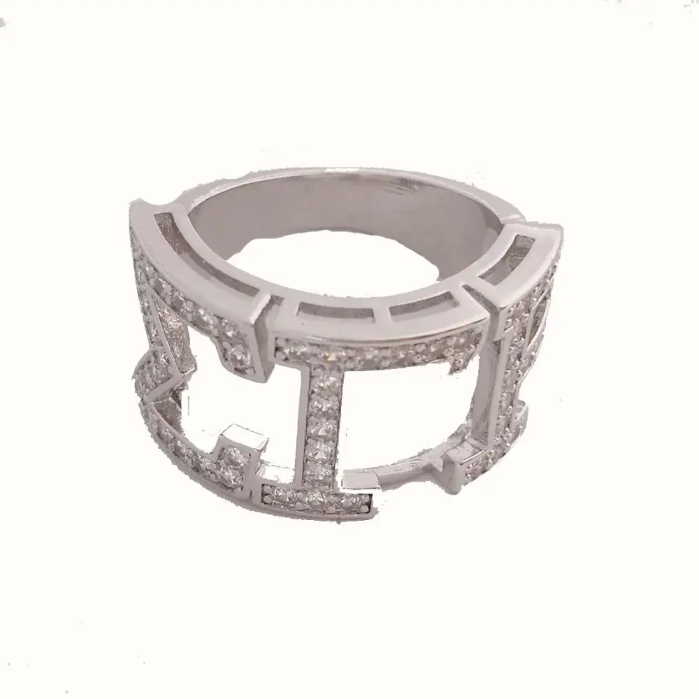 Greece Greek Top quality Cubic zirconia  custom 925 silver Sorority Dst letter Sorority ZPB ZETA PHI BETA Ring
