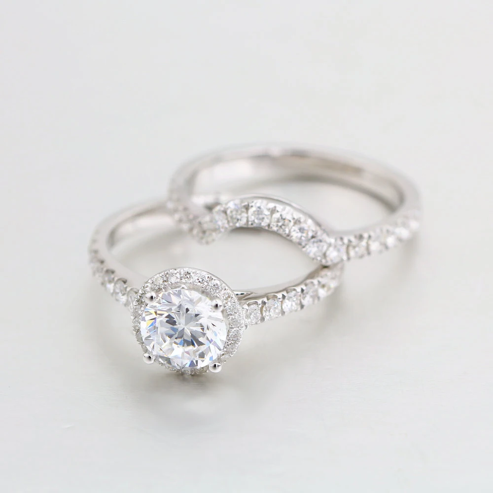 2025 Expensive Gift Simple Non Fading Palladium Vvs Diamond Engagement Circular 1.0Ct Lab Grown Diamond Wedding Rings Jewelry