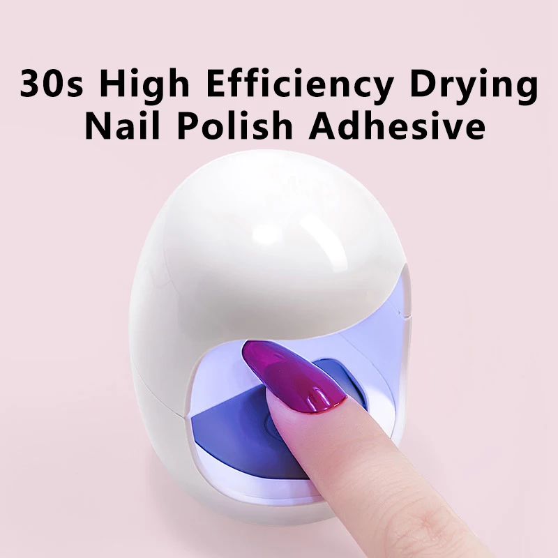 Mini Nail Lamp Led Quick Drying Small Rechargeable Portable Nail Lamp Single Finger Eggshell Shaped Protect Hand Household