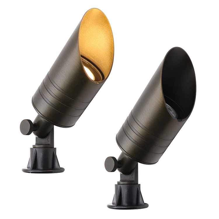 High Quality Solid Brass 12V Low Voltage Landscape Spot Lights Waterproof Yard Lawn Tree Garden Lighting Spike UP Light