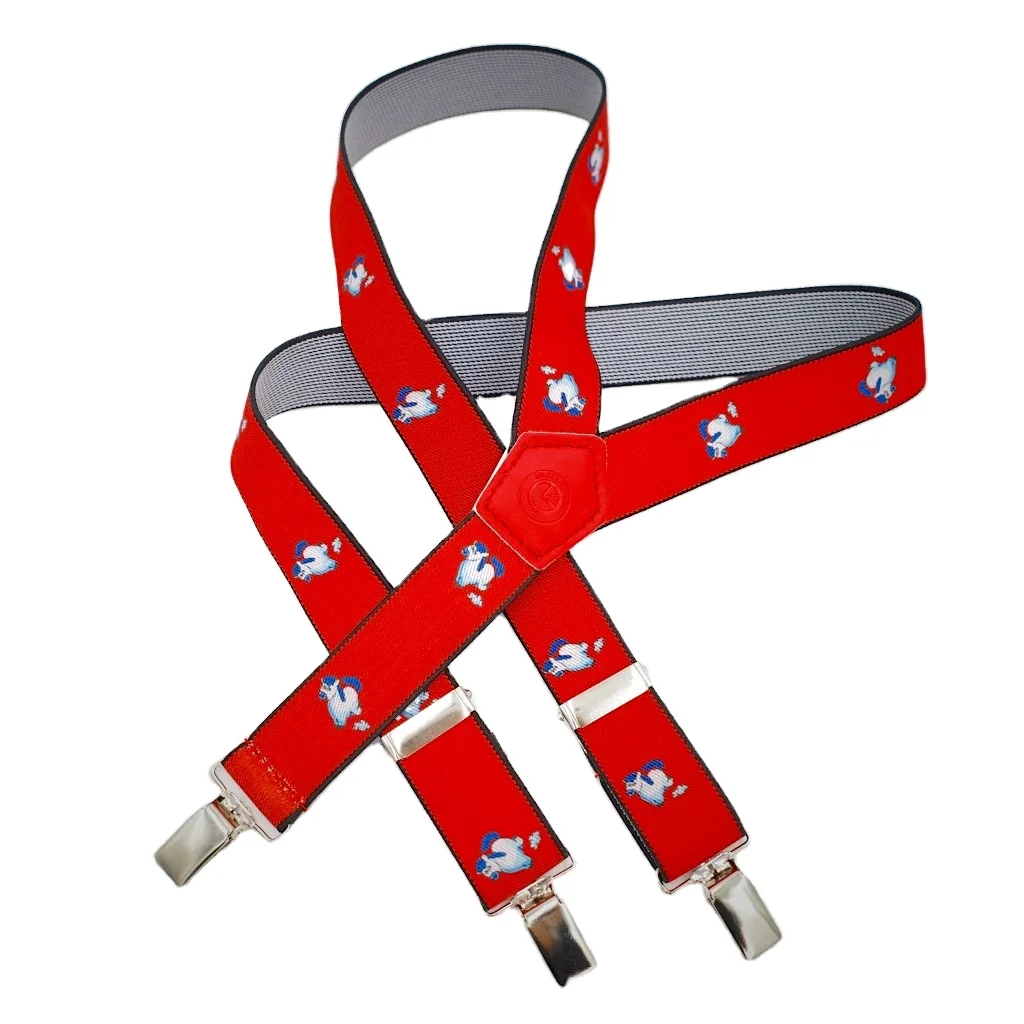 2.5cm Children Elastic Fashion Cartoon Animations Animal Boy Adjustable Suspender Custom Kids Suspenders Shirt Tucker Braces