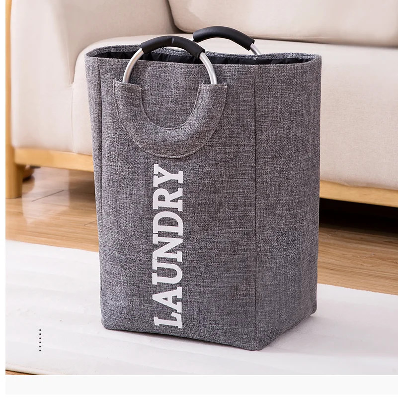 Manufacturers Foldable Laundry Basket Home Clothing Storage Basket Bucket With Portable Cotton Linen Dirty Clothes Basket