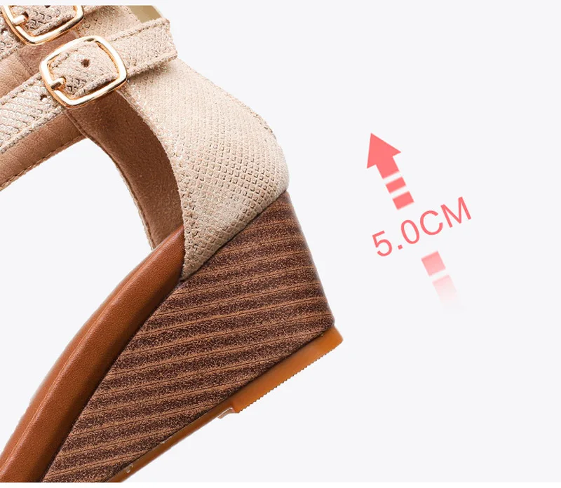 1W0008 High quality high wedge heel women sandals diamond Bohemian webbing belt fashion casual sandals for women and ladies