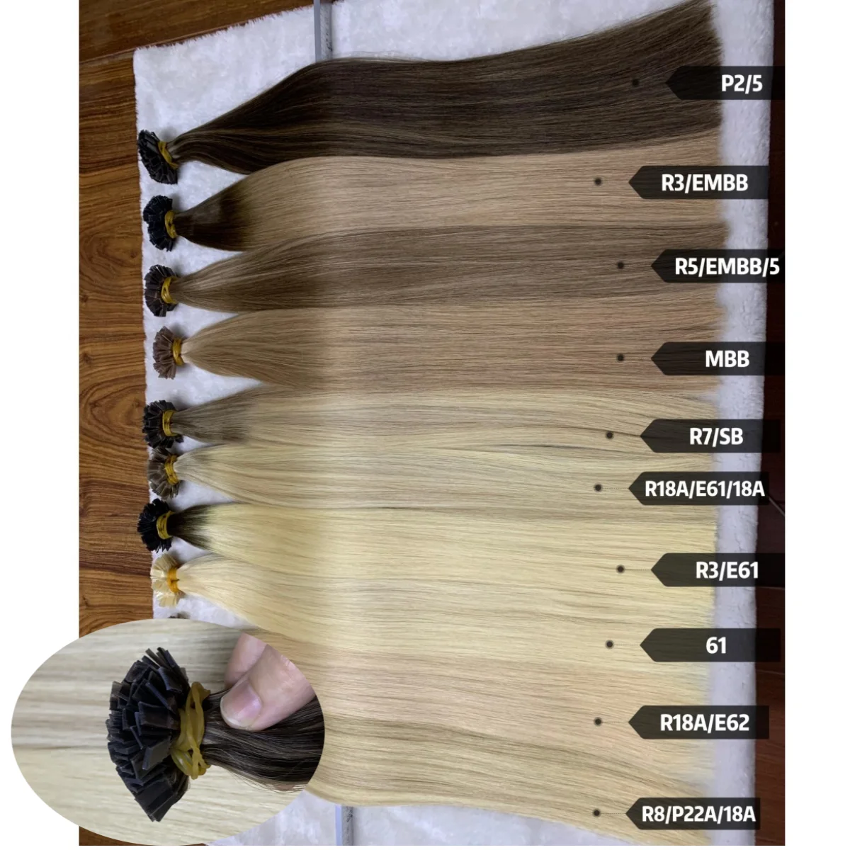 Double drawn Virgin cuticle hair bonding  flat tip hair hot selling in Europe