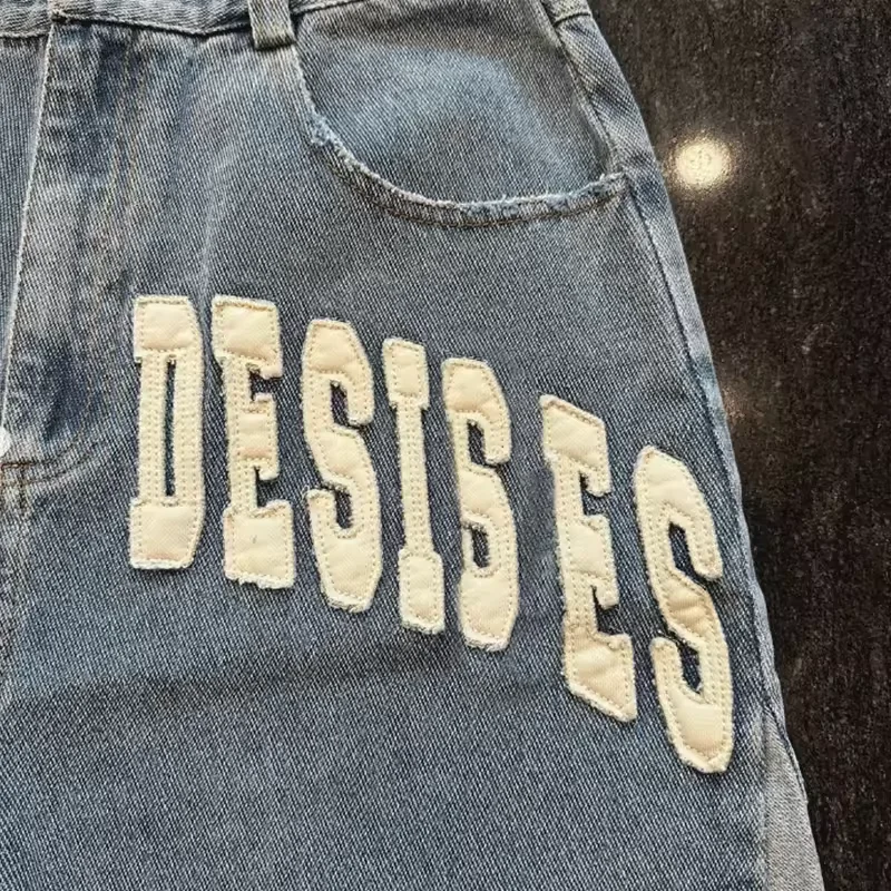 Wholesale Customized ZY Men Custom Y2k Denim Shorts Embroidered Back Pocket Streetwear Baggy Skate Jorts