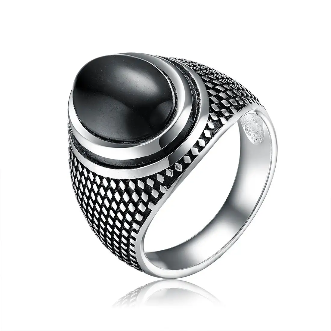RN6602 Aceworks Top Fashion big agate stone turkish silver men ring