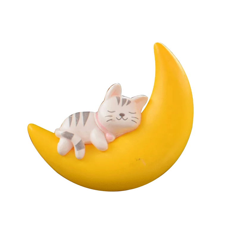Kawaii 3D Resin Moon Animal Models Mini Cat Mouse Auto Pendants Diy Lattafa Car Perfumes