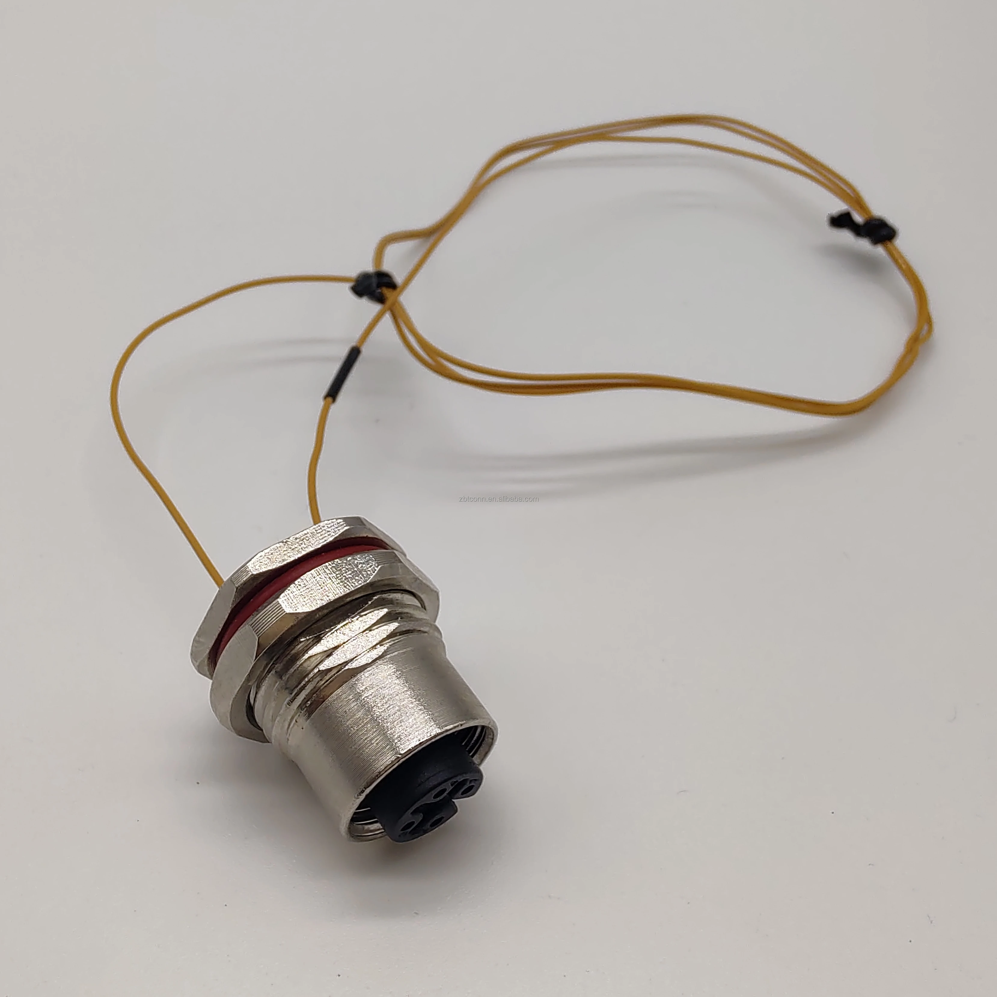 M12 5pins waterproof bulkhead connector cable assemblies M12 right angle injection molding connector