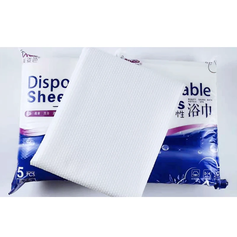 Wholesale Spunlace Non-woven Guest Skincare Spa Salon Sauna Disposable Hotel Bathroom Tub Towels Disposable Body Bath Towels