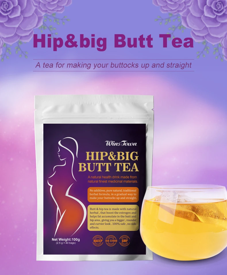 wholesale Bigger Hip Up tea Custom Fully Effective Enhancement Sexy Firming Buttock supplements herbal big Butt Hip tea