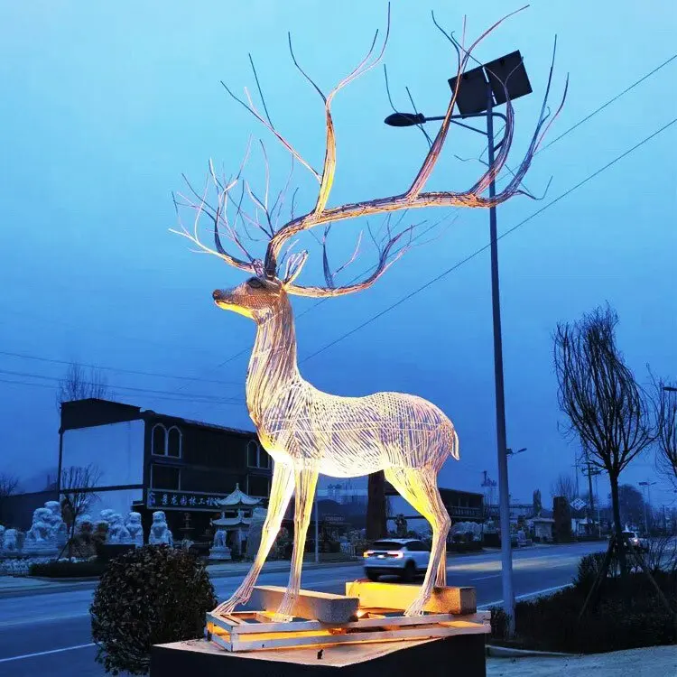 Абстрактная Декоративная скульптура животного из нержавеющей стали под заказ, оптовая продажа