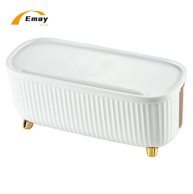 Plastic Desktop Storage Box with Lid USB Cable Wires Management Socket Sleeve to Hide Wires Cables for Home Office