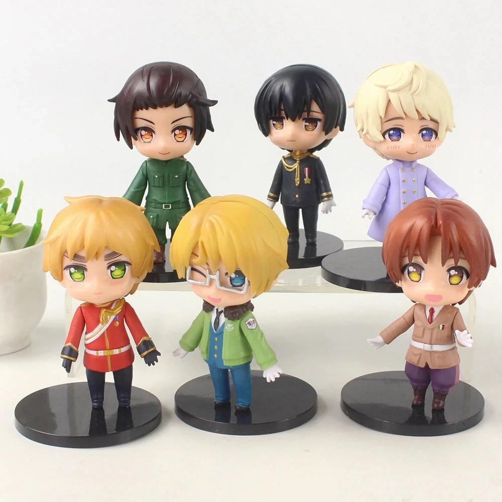 6pcs/set Anime Figure Hetalia 9.5cm PVC Doll (OPP BAG) Action Figures Figurine