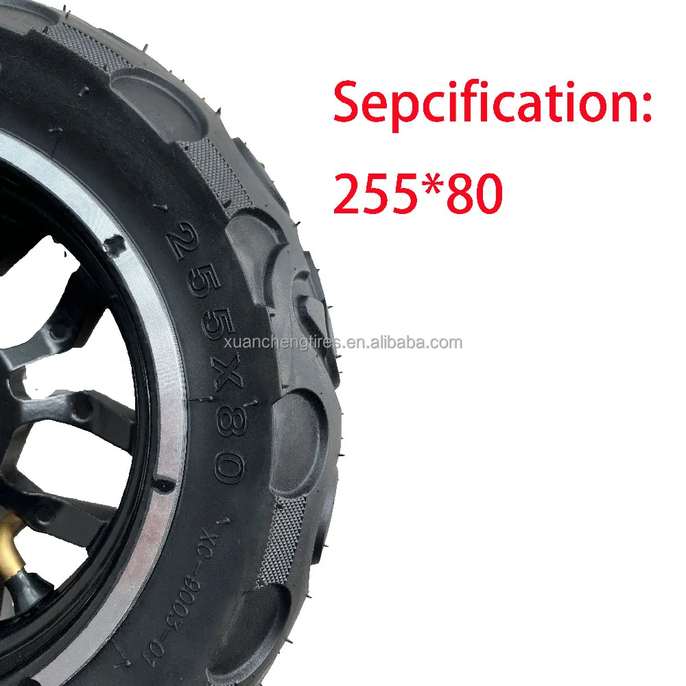 Electric Scooter Tire 255*80 Rubber New Pattern Outer Tyre Off Road 10 Inch OEM Repair Accessories Durable Factory Supply