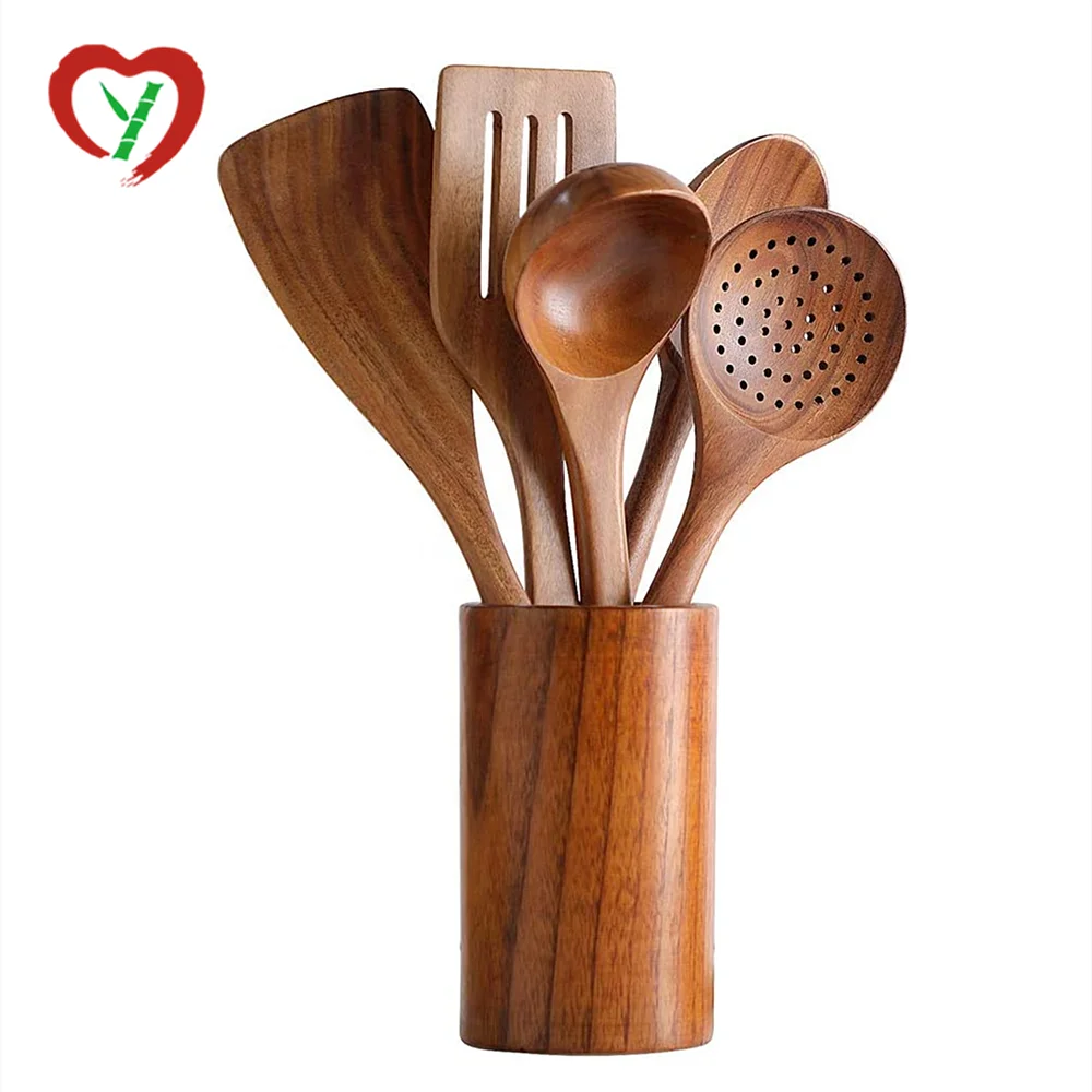 Kitchen Accessories Wooden Spatula set Acacia Salad Spoon/Fork