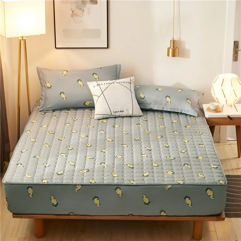 Wholesale Breathable Soft bed fitted sheet bamboo warming printed Quilted mattress covers & protectors