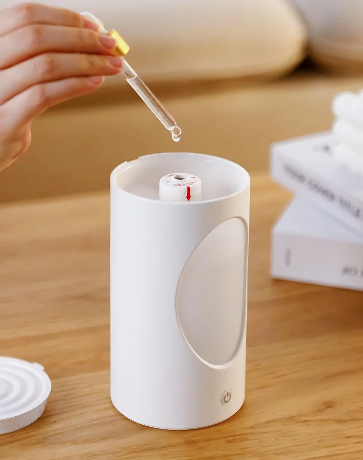 Aromatherapy Cool Mist Humidifier Battery Wireless Tree Hole Creative Humidifier Night Light Bedroom Essential Oil Diffuser