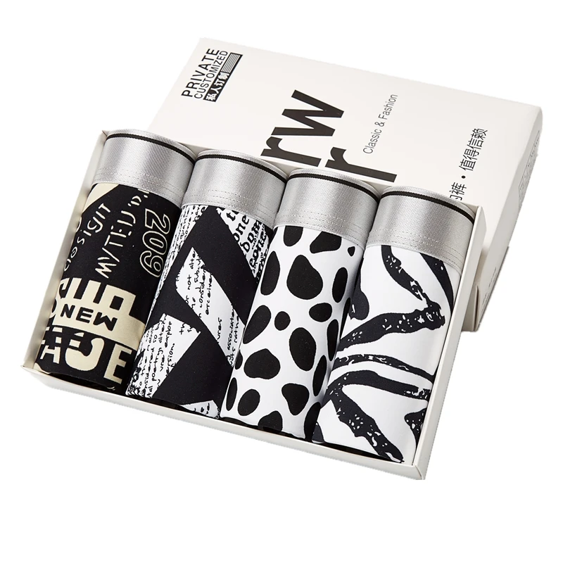 Hot sell Plus Sizes Ice Silk Underwear Boxes Male Breathable Low-Cut Young Men Sexy Underwear