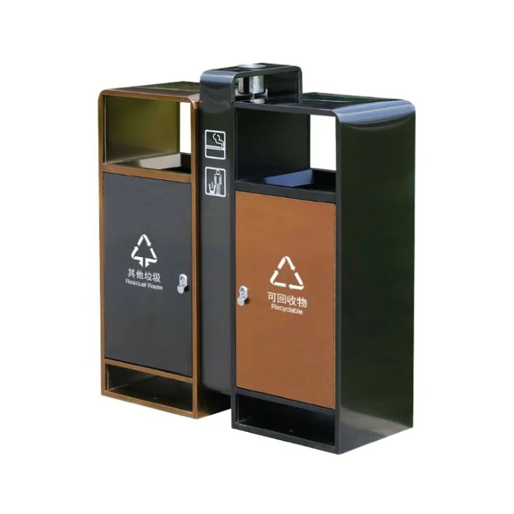 New design Outdoor public stainless steel garbage in the community sanitation public Multipurpose garbage sorting recycling bin