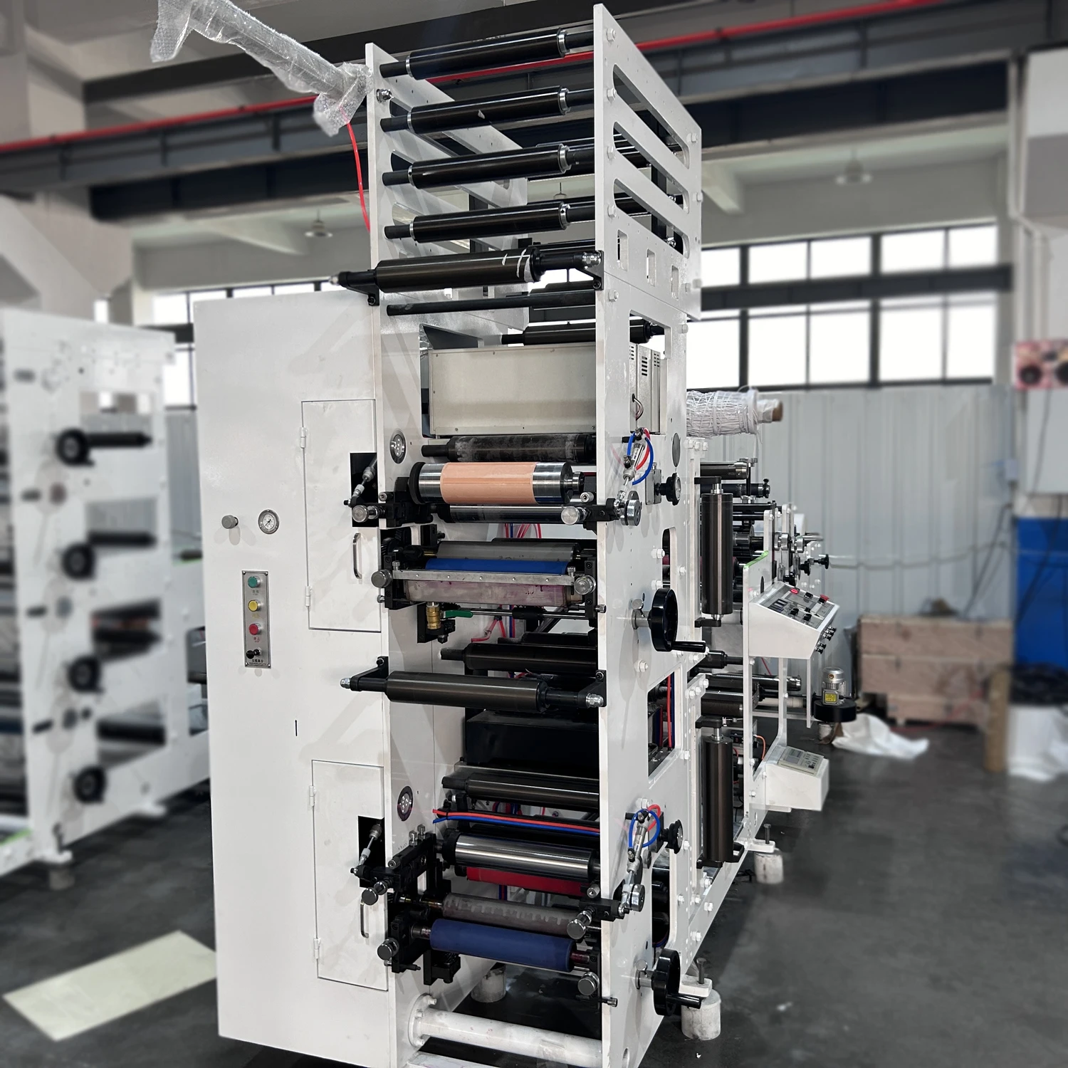 HJRY-320 Three Towers 1+3+5 Color Label Delam Relam Cold Foil Stamping Flexo Printing Machine Die Cutting Flexo Printer Press