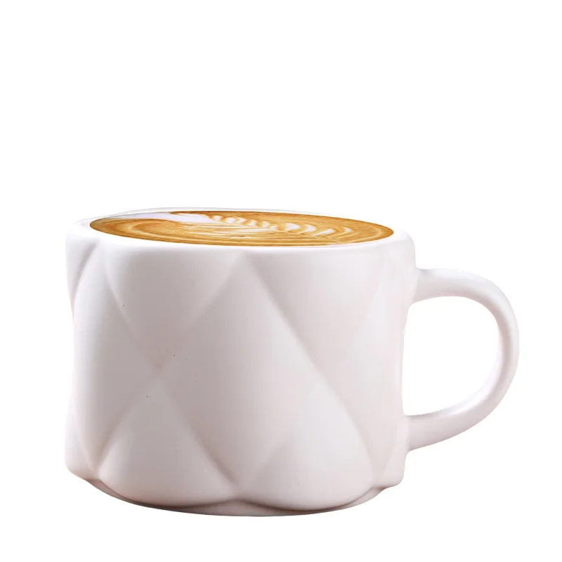Cherry Blossom Pink Ceramic Coffee Mug Unique Irregular Design for Office and Home