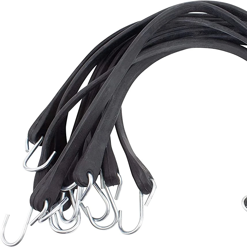 Брезентовые эластичные ремни 21 дюйм из EPDM резины с обжимными крючками, привязывающие шнуры, сверхпрочные, идеально подходят для крепления брезентов, холстов, груза