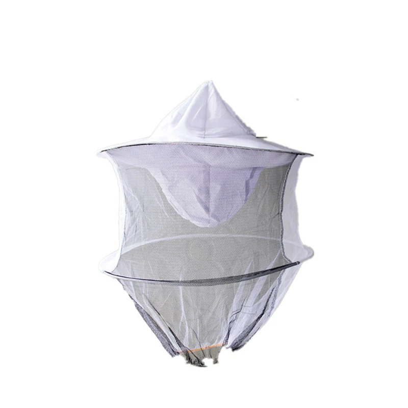 Economical and White Beekeeping Pure Cotton Hat for Bee Keeping with Double- inner Layer Bee Hat