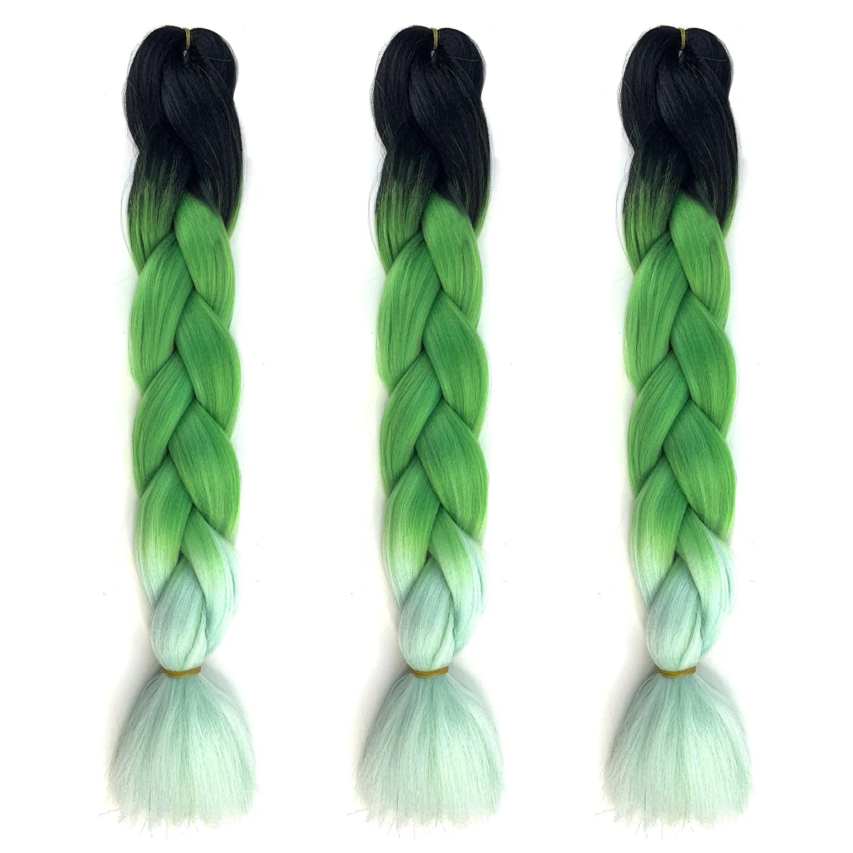 Trend Way 24Inch Jumbo Crochet Braiding Hair Synthetic  Ombre Hair For Women Blonde Golden Green Brown Colorful Hair