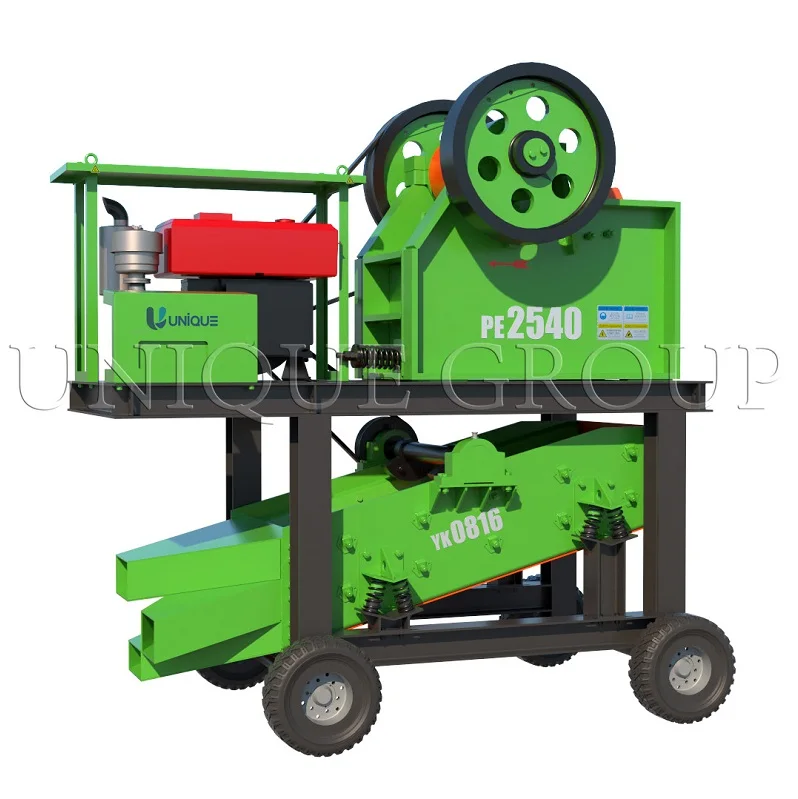 NEW Mining Gold Ore Rock Stone Crusher Station For Primary Crushing, Small Portable Jaw Crusher With Diesel Engine For Sale