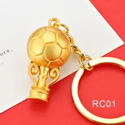 Ready to ship metal keychain for engraving key ring football metal keychain gold color