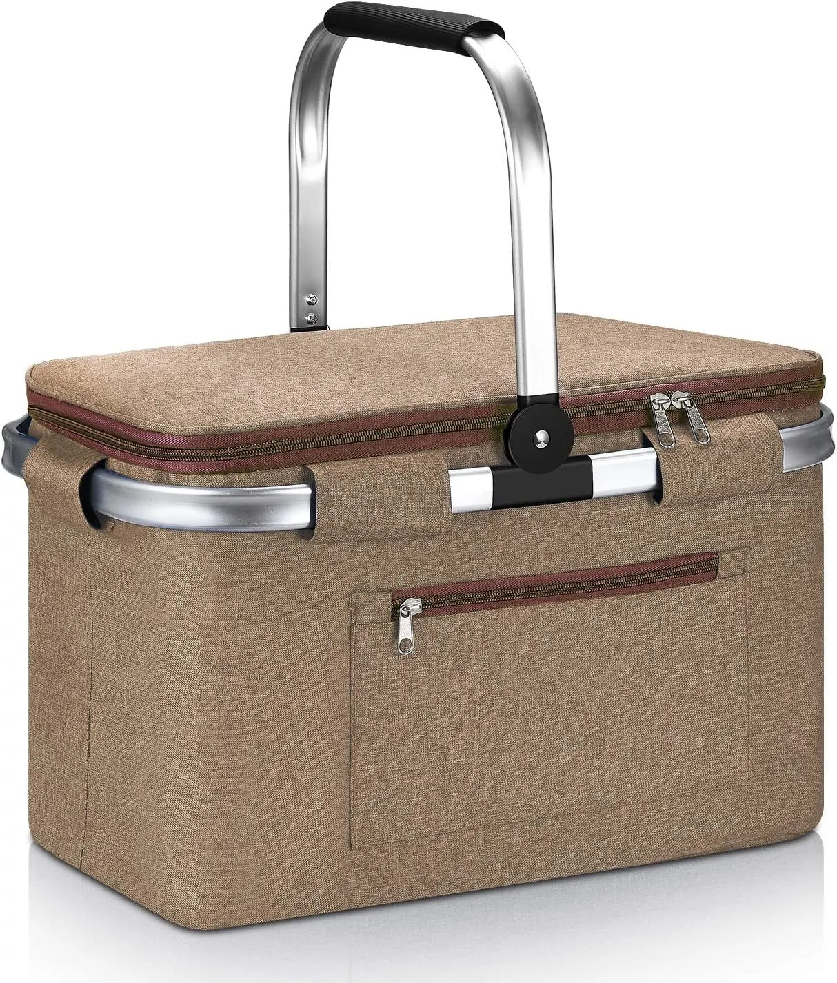 BSCI custom Extra Large outdoor travel Foldable Insulated Picnic Basket thermal cooler bag