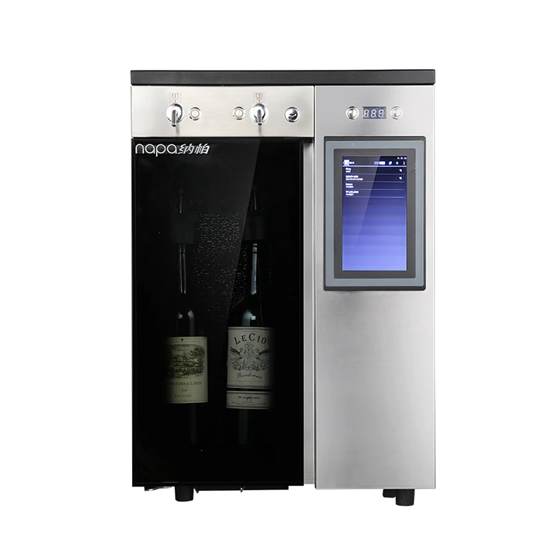 Clear Display Screen Vending Machine Electric Wine Cooler Refrigerator Wine Dispenser For 2 Bottle