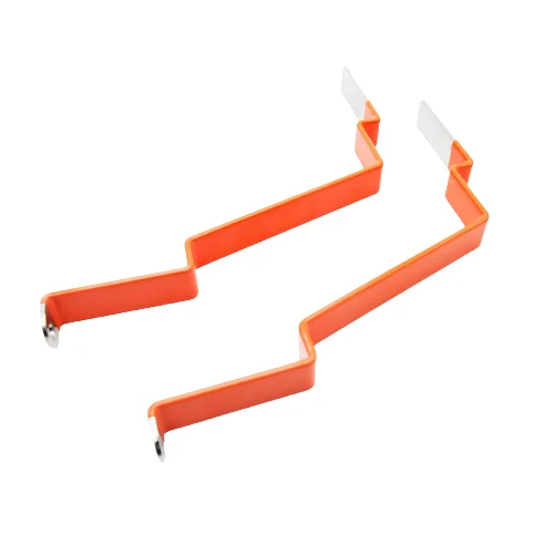 Nickel plated Copper battery custom bus bar with orange PA12 dipping for new energy vehicle