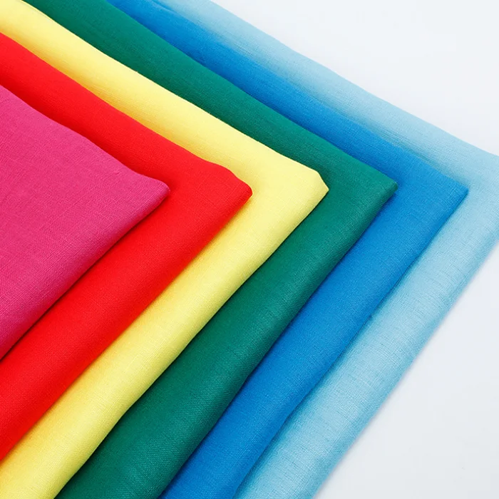 High color fastness non-stretch 100% linen fabric for Spring and summer T-shirt shirt casual wear fabric