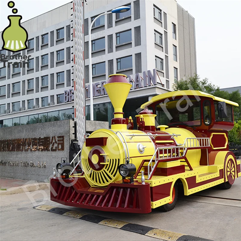 Продажа большой вместимости 105 мест Happy Road Train дешевый тематический парк развлечений аттракционы экскурсионный Электрический бездорожный поезд туристический